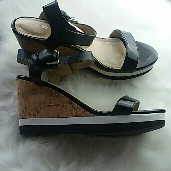 Liz Claiborne Shoes - Liz Claiborne Black and White Cork Wedges
